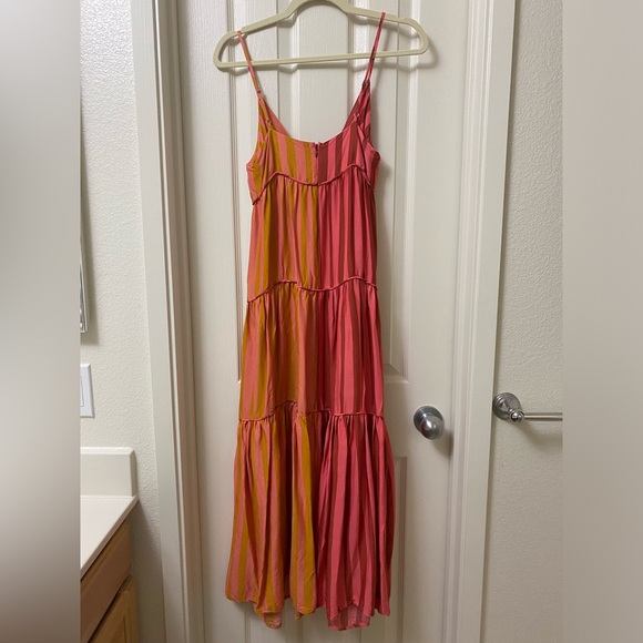 Farm Rio x Anthropologie Deep-V Mixed-Stripe Maxi Dress Small Petite - Picture 5 of 8